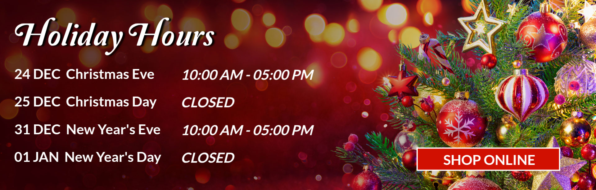 Holiday Hours